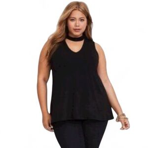 Torrid Super Soft Knit Black Choker Neck Sleeveless Top